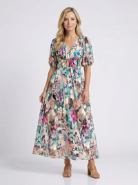 Sofia| Elegantes und modisches Midi-Kleid mit V-Ausschnitt