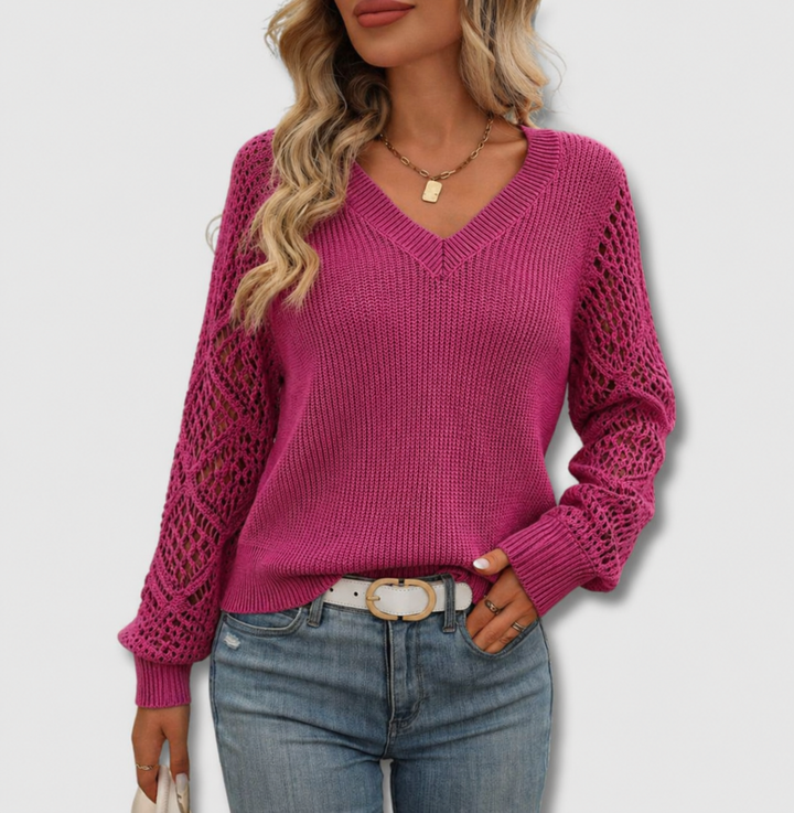 Jade | Elegante maglione con scollo a V 0