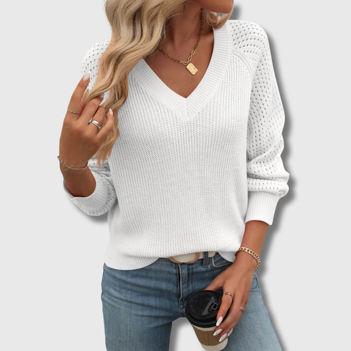 Jade | Elegante maglione con scollo a V 1