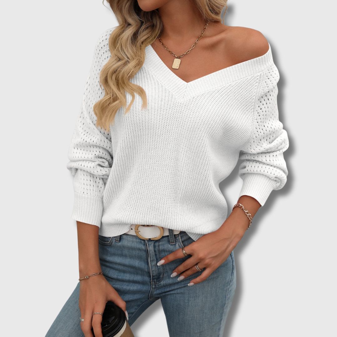 Jade | Elegante maglione con scollo a V 3