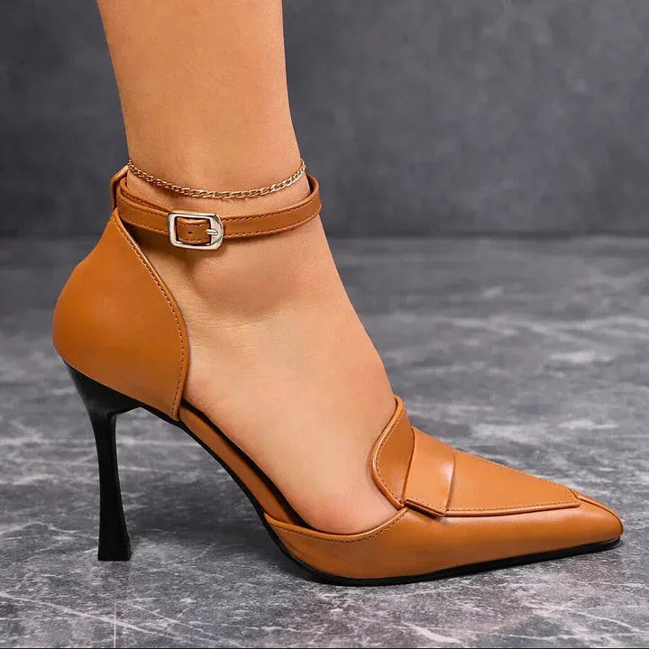 Jasmin | Eleganti Tacchi Arancioni con Cinturino alla Caviglia - Scarpe con Tacco per Donne 1