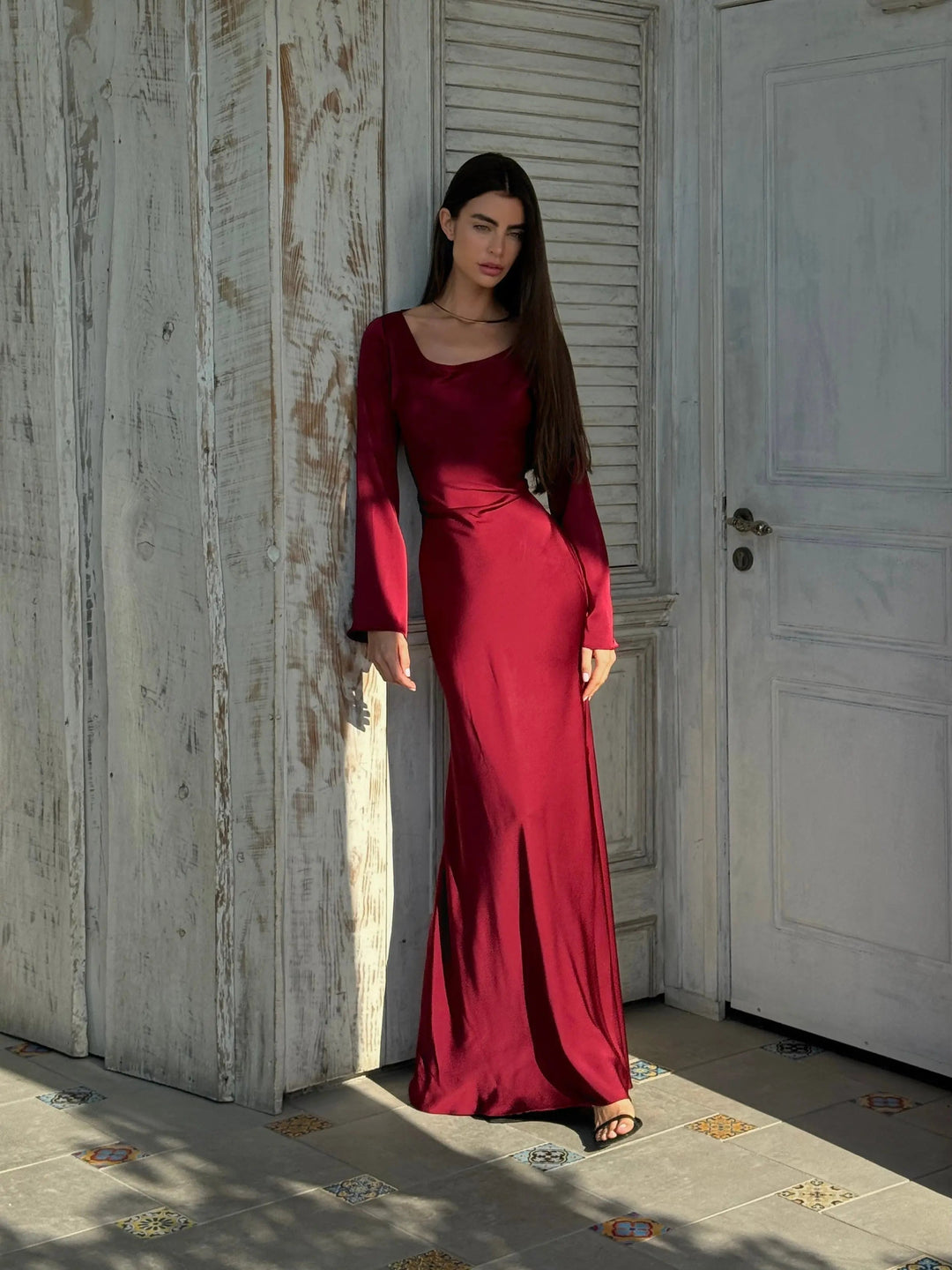 Jasmine | Elegante Abito Lungo Cerimonia a Maniche Lunghe per Eventi Speciali 3
