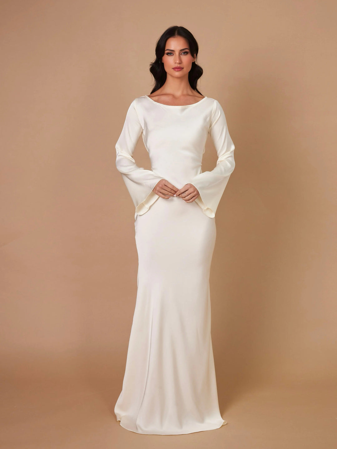 Jasmine | Elegante Abito Lungo Cerimonia a Maniche Lunghe per Eventi Speciali 8