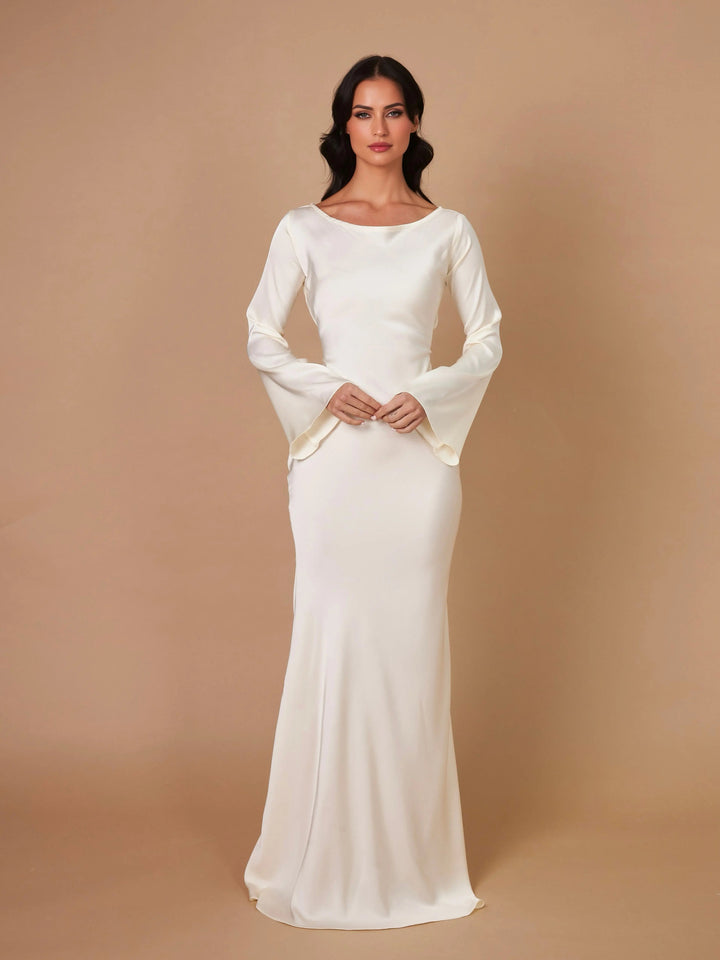 Jasmine | Elegante Abito Lungo Cerimonia a Maniche Lunghe per Eventi Speciali 8