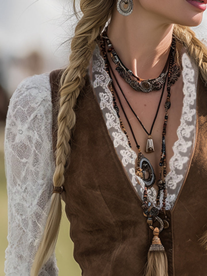 Jasmine | Elegante Camicetta Donna in Pizzo – Stile Western e Romantico 3