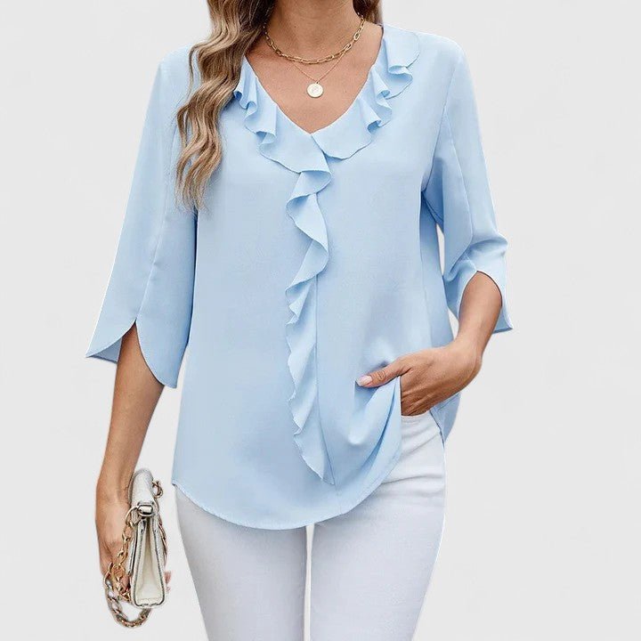 Jessica | Comoda ed elegante camicetta in chiffon con volant 1