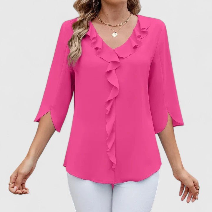 Jessica | Comoda ed elegante camicetta in chiffon con volant 10