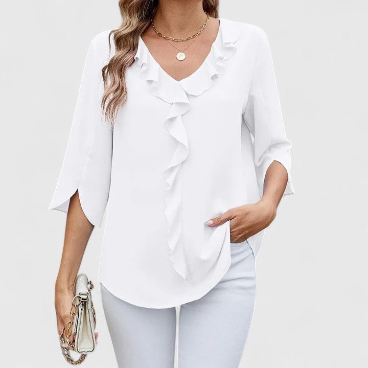 Jessica | Comoda ed elegante camicetta in chiffon con volant 5
