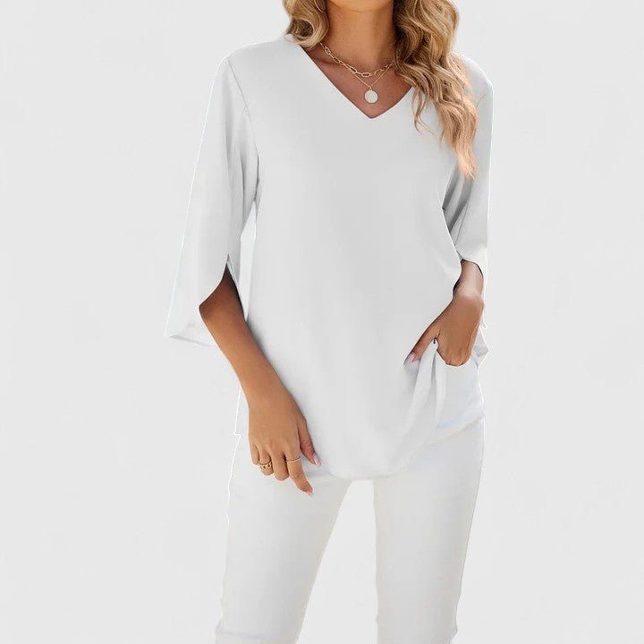 Jessica | Comoda ed elegante camicetta in chiffon con volant 9