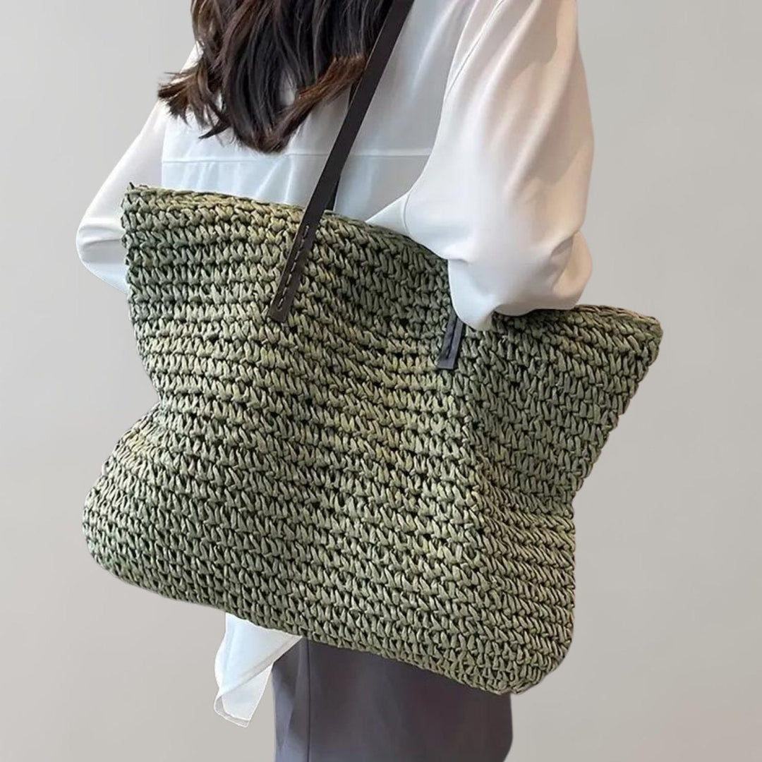 Julia | Borsa tote intrecciata oversize per l'estate e il tempo libero 0