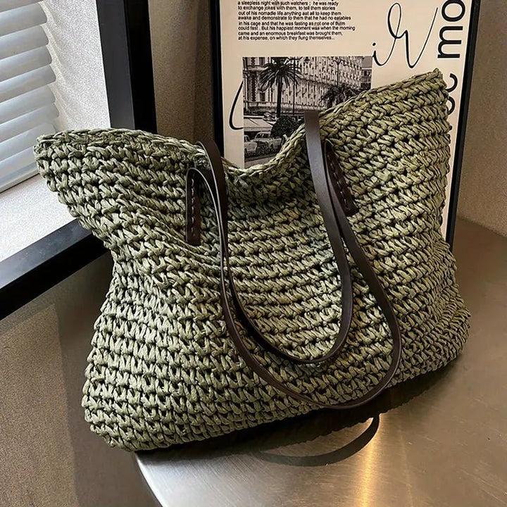 Julia | Borsa tote intrecciata oversize per l'estate e il tempo libero 1