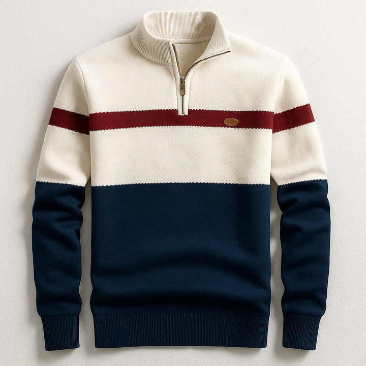Julian | Elegante e Versatile Maglione Uomo a Maglia con Zip a Un Quarto 0