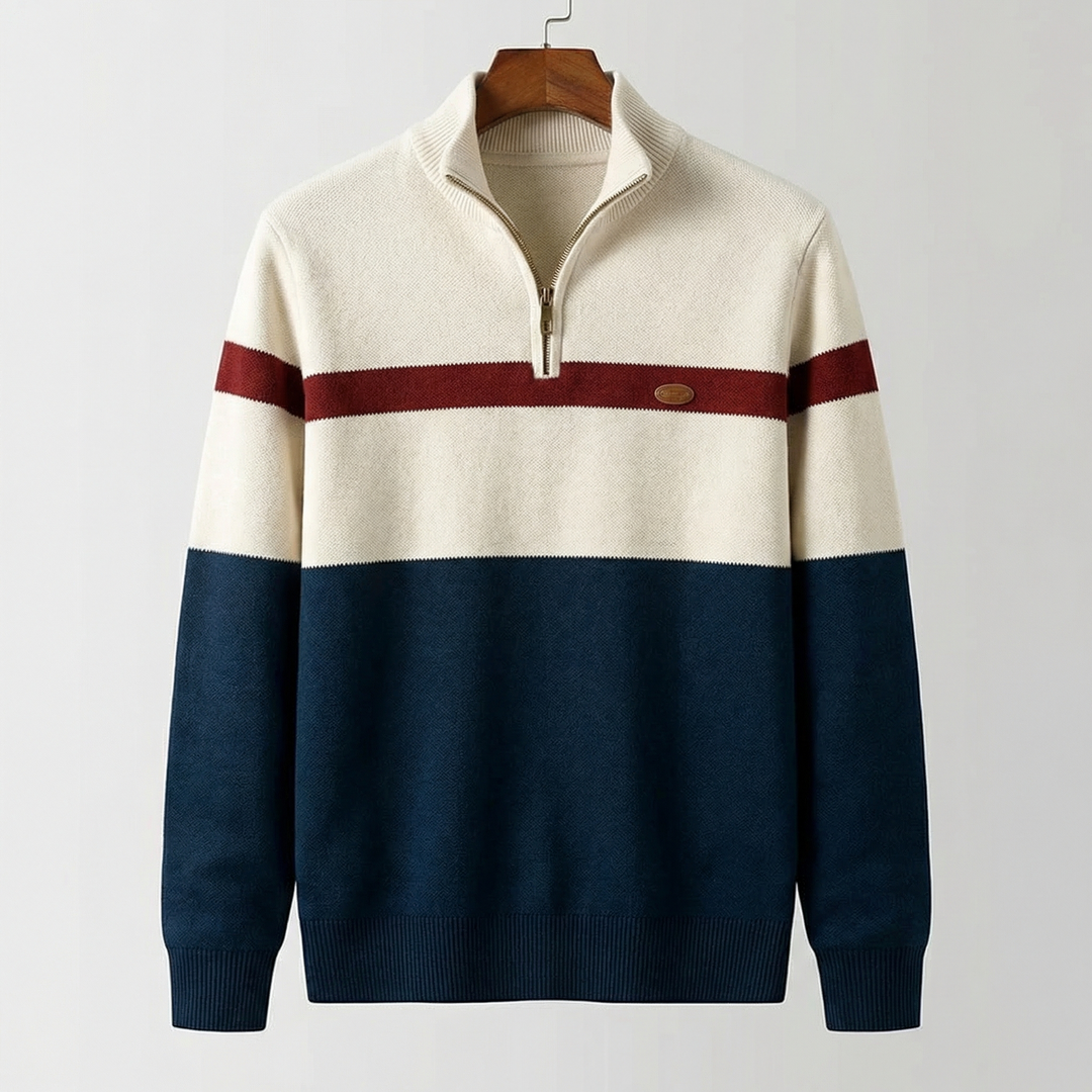 Julian | Elegante e Versatile Maglione Uomo a Maglia con Zip a Un Quarto 4