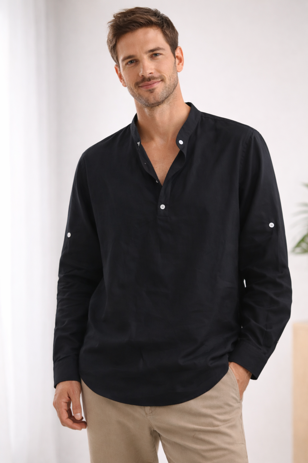 Kaelric | Camicia casual a maniche lunghe da uomo 3