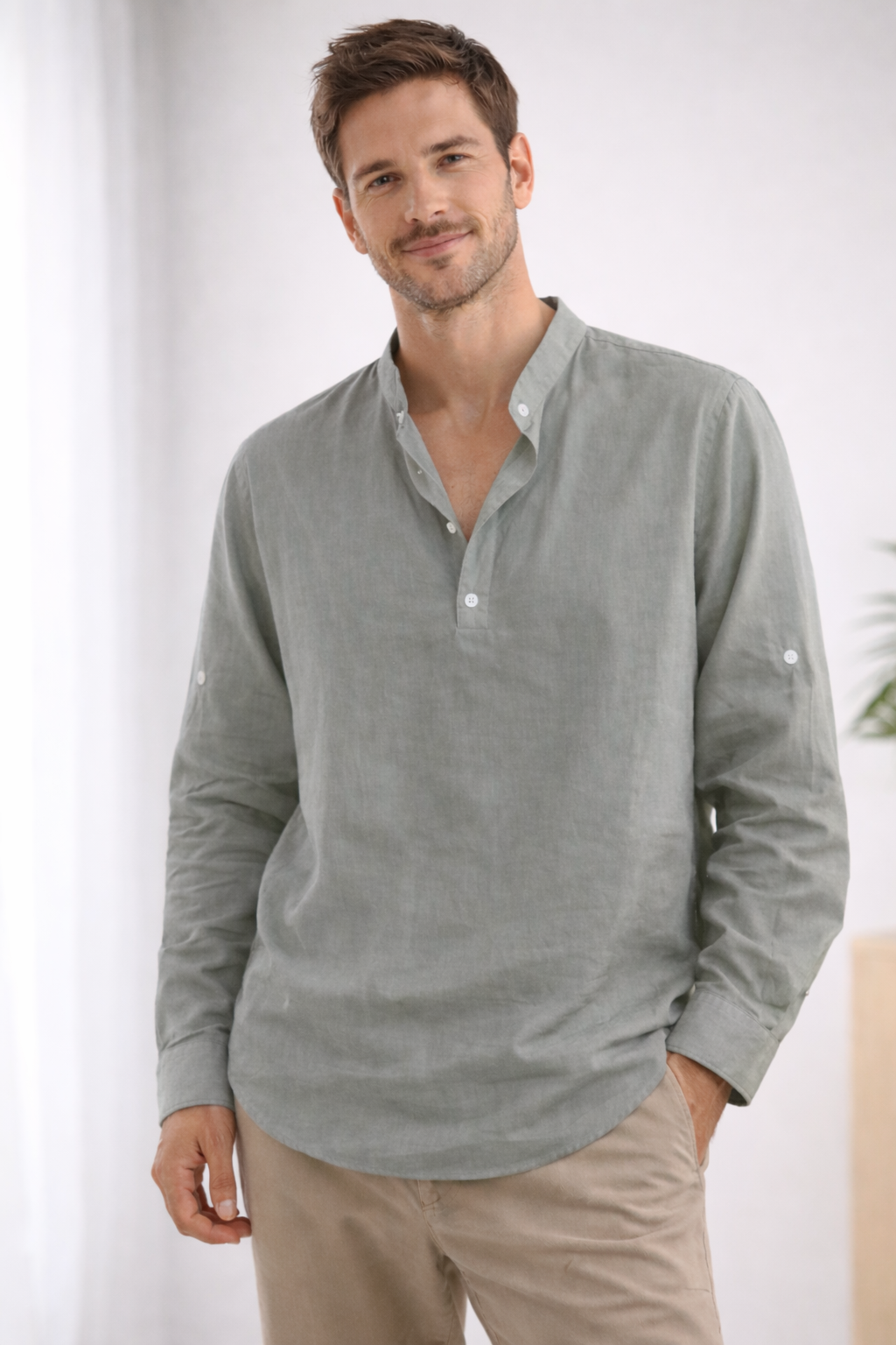 Kaelric | Camicia casual a maniche lunghe da uomo 5
