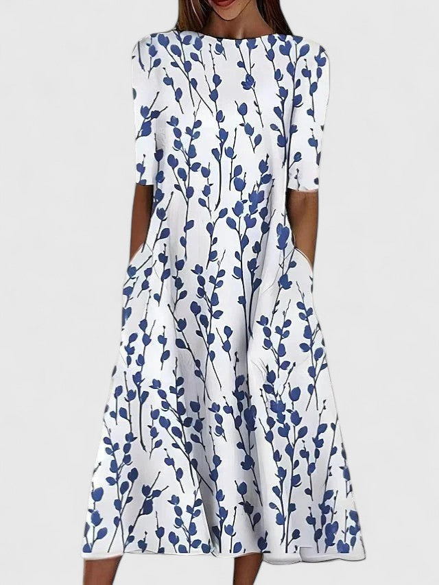 Karelieth | Elegante Abito Midi Donna con Stampa Floreale e Vestibilità Comoda 0