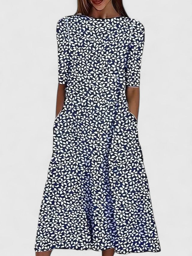 Karelieth | Elegante Abito Midi Donna con Stampa Floreale e Vestibilità Comoda 2