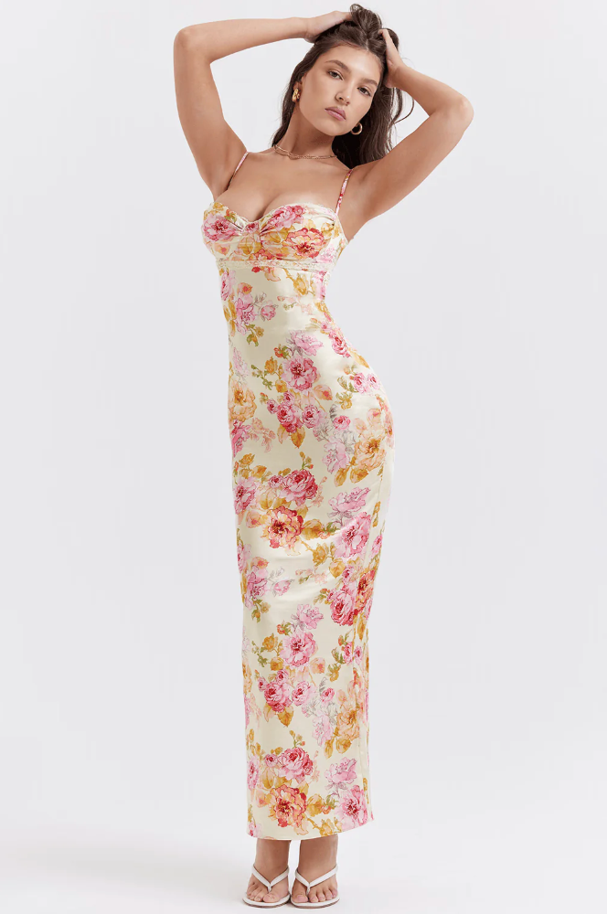 Karin | Abito Cerimonia Donna Floreale Maxi Elegante Estivo 2