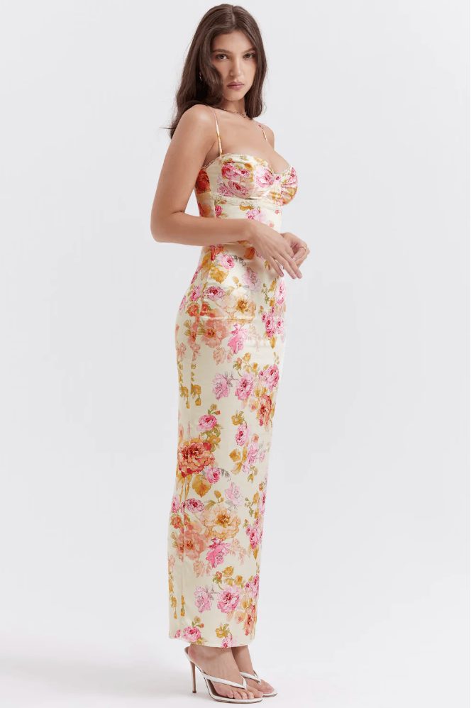 Karin | Abito Cerimonia Donna Floreale Maxi Elegante Estivo 4