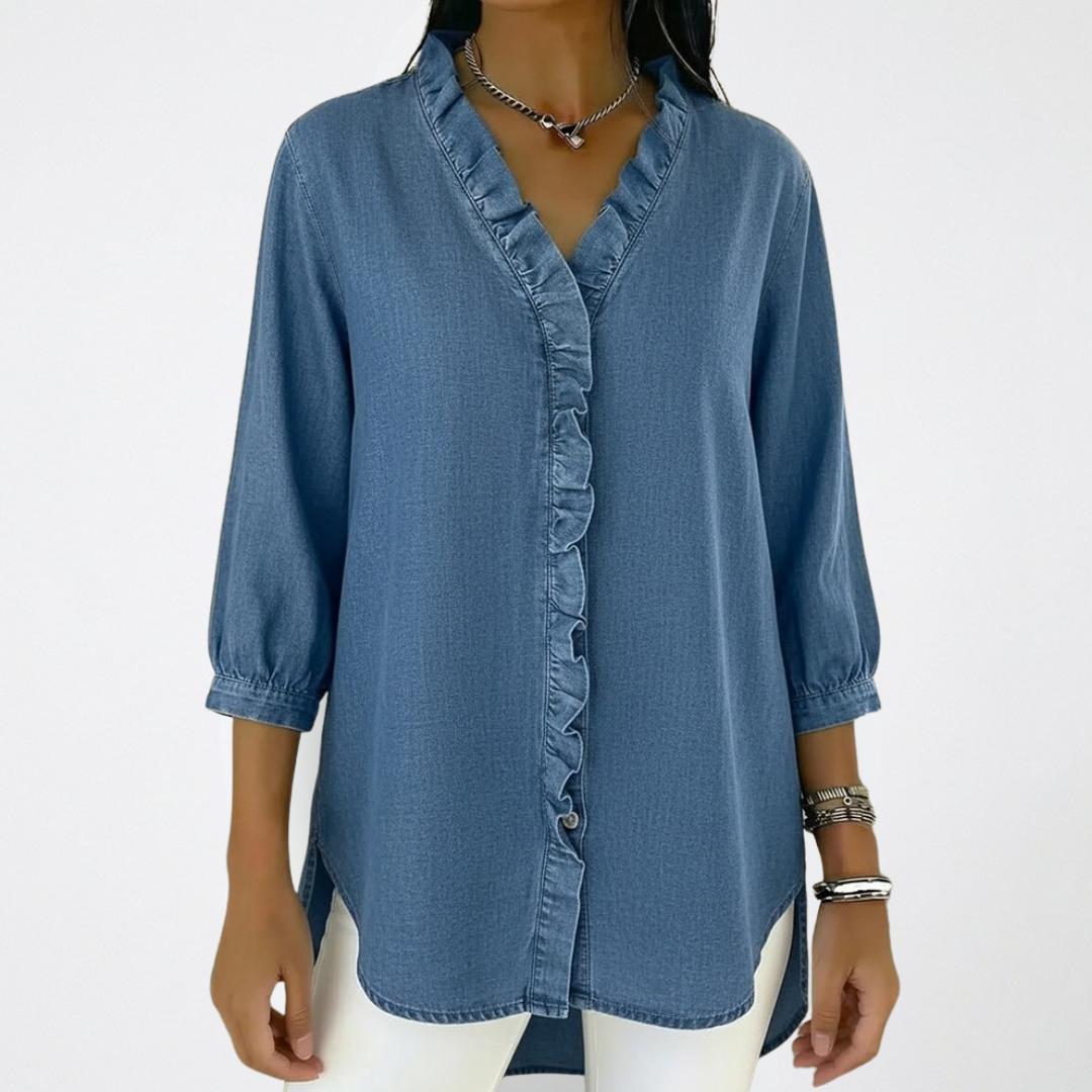Karin | Elegante Blusa Donna con Volant - Comfort e Stile per Ogni Occasione 0