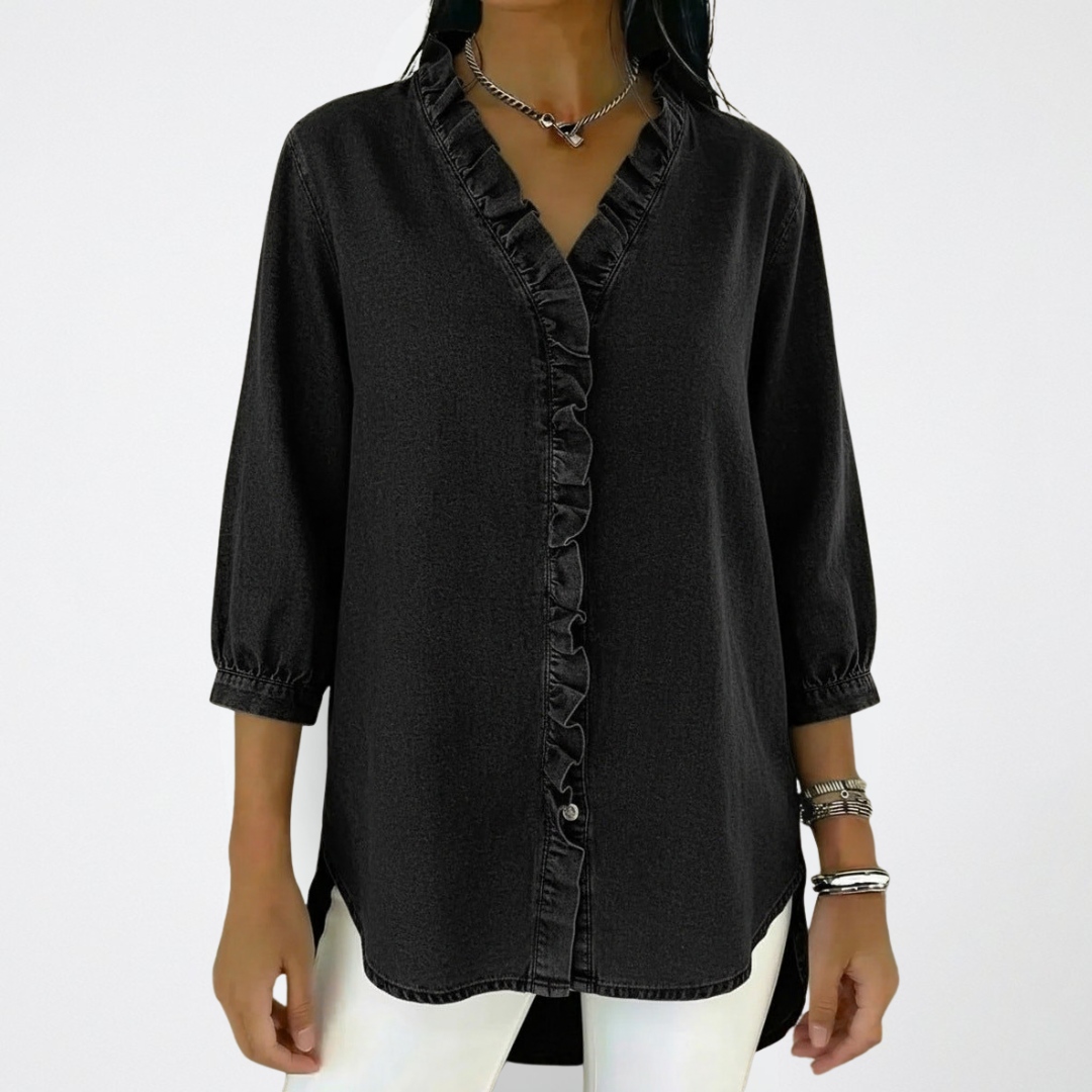 Karin | Elegante Blusa Donna con Volant - Comfort e Stile per Ogni Occasione 6