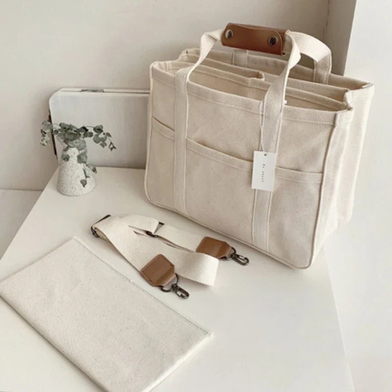 Karolin | Elegante borsa tote in tela con scomparti multipli 2