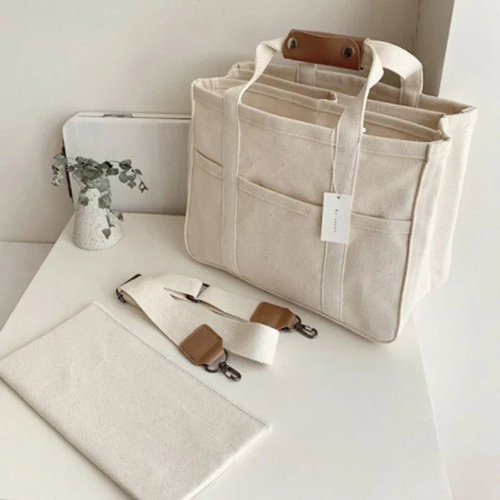Karolin | Elegante borsa tote in tela con scomparti multipli 2