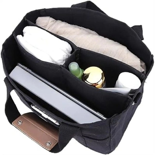 Karolin | Elegante borsa tote in tela con scomparti multipli 4