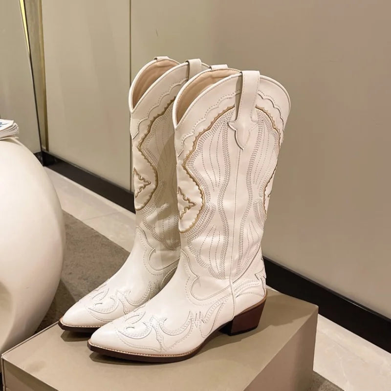 Karolin | Stivali da cowboy western impermeabili ricamati 0