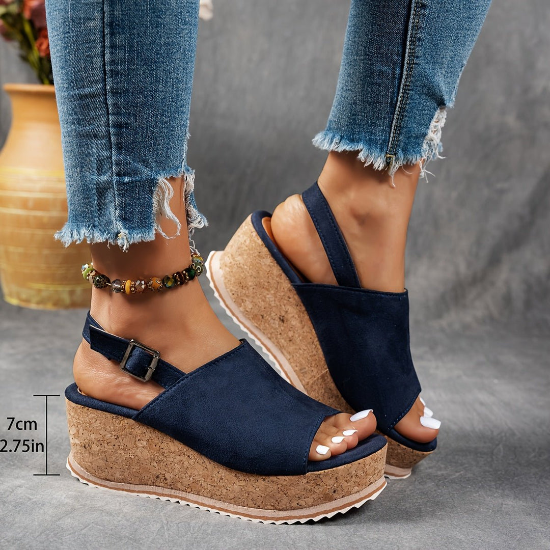 Katharina | Eleganti sandali con zeppa e plateau con stampa animalier 3