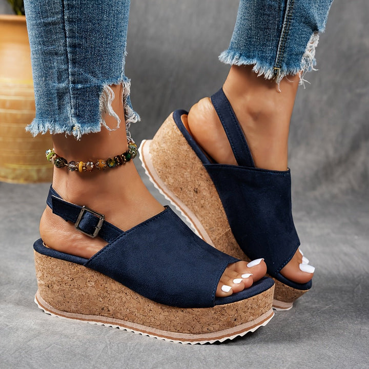 Katharina | Eleganti sandali con zeppa e plateau con stampa animalier 6