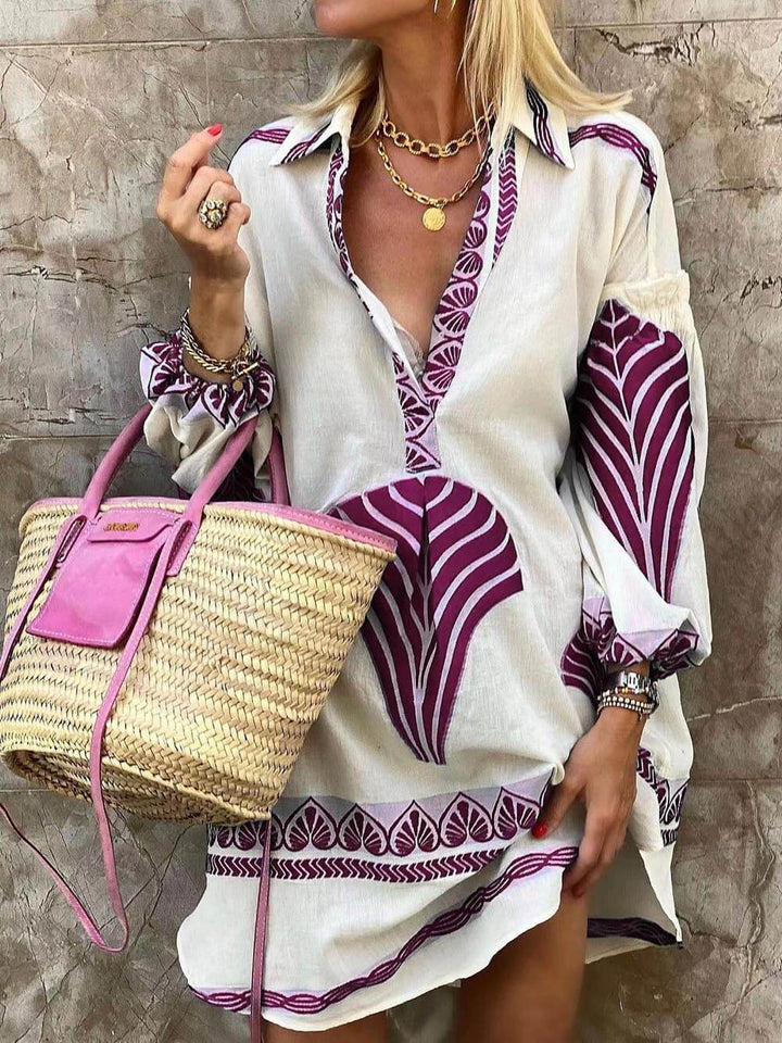 Katrin | Miniabito Geometrico Elegante, Versatile e Con Scollo a V 3