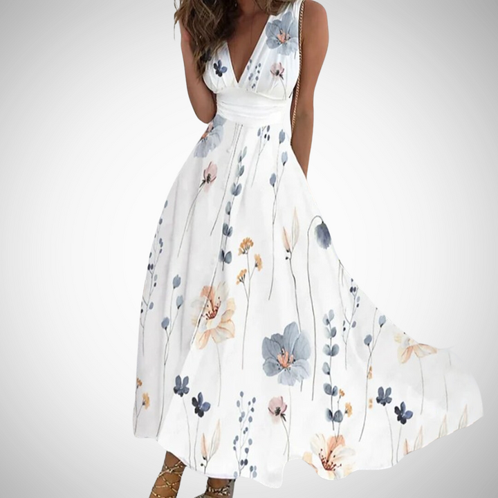 Katrina | Elegante Maxi Abito Donna con Stampa Botanica - Perfetto per Cerimonie e Occasioni Speciali 3
