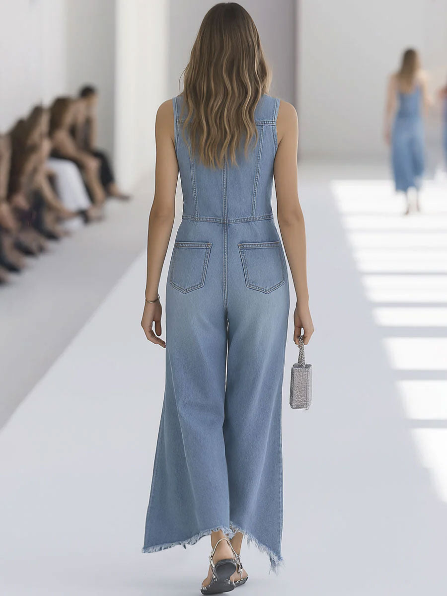 Katrina | Elegante e Leggera Tuta Donna – Design Senza Maniche e Gamba Larga per l'Estate 2