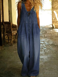 Giulia | Tuta Intera in Denim Leggero a Gamba Larga