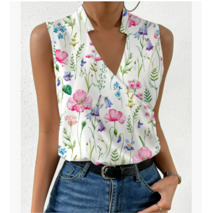 Katrina | Top Estivo Traspirante Scollo a V Ampio Casual Femminile 5