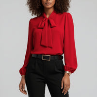 Serena | Blusa Elegante con Fiocco e Maniche Lunghe