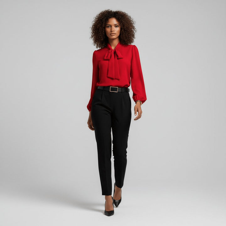 Kayleigh | Camicetta a maniche lunghe comoda ed elegante con fiocco 1