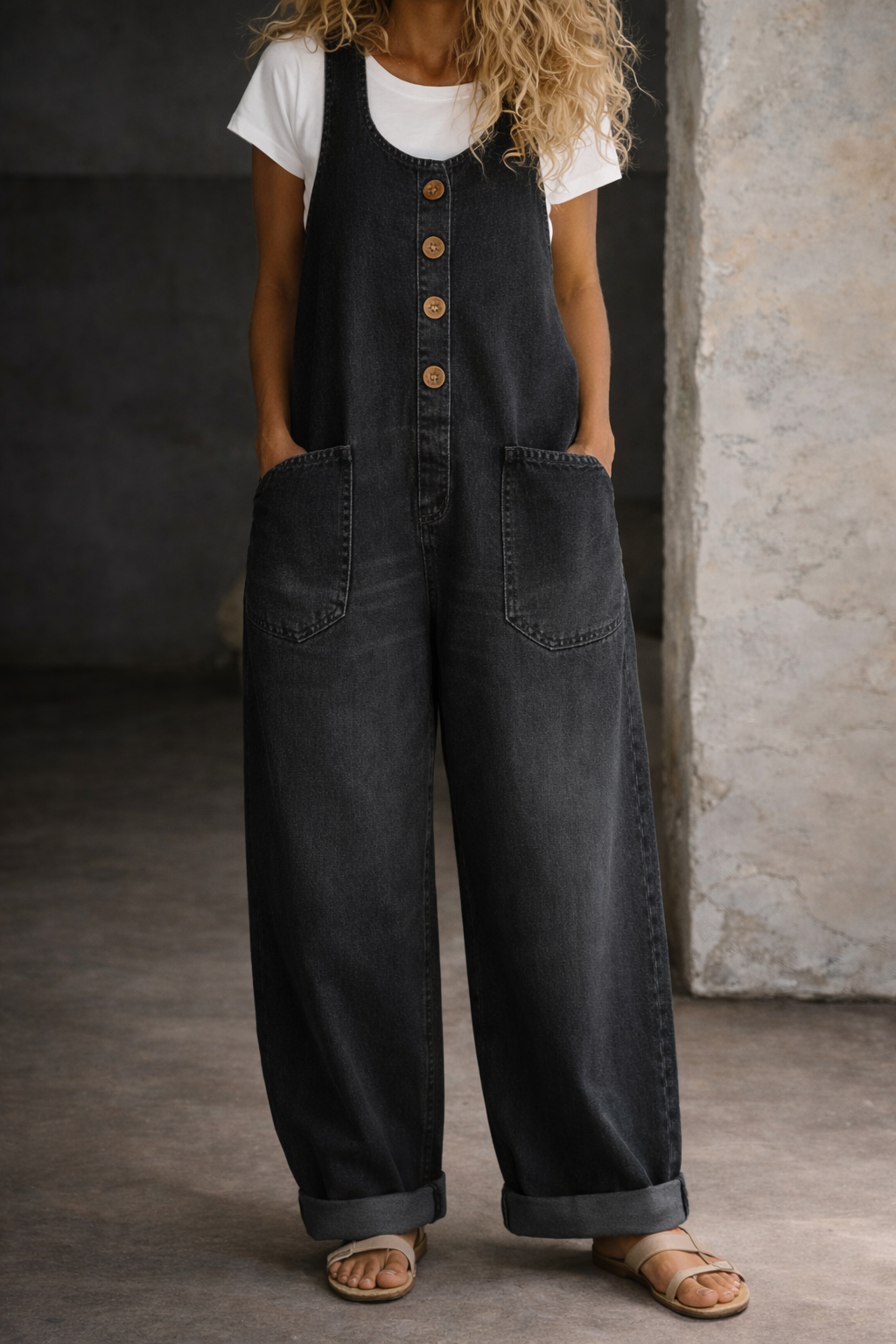 Kendra | Elegante e Comoda Salopette Donna a Gamba Larga in Cotone 1