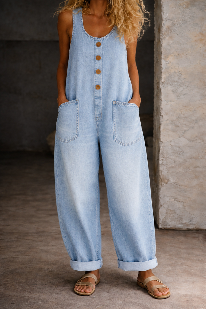 Kendra | Elegante e Comoda Salopette Donna a Gamba Larga in Cotone 2