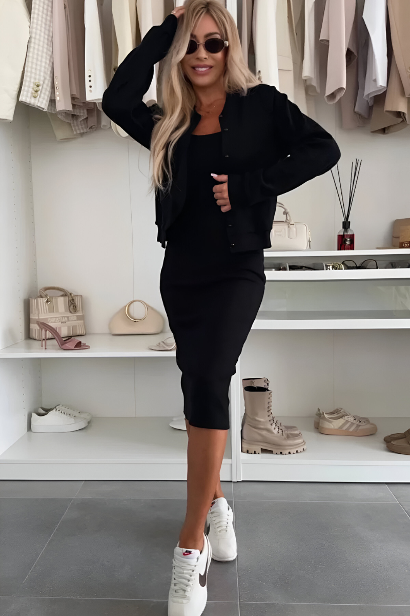 Kira | Elegante Abito Midi Donna in Maglia con Cardigan Corto – Versatile e Chic 5