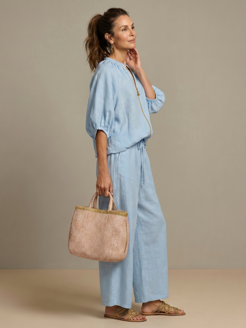 Kira | Elegante Completo Donna – Tailleur Donna Elegante con Maniche a Palloncino e Pantaloni Fluidi 5