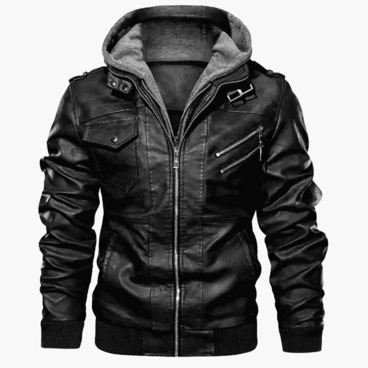 Kivits | Giacca Pelle Uomo – Elegante, Comoda &amp; Versatile con Cappuccio 0