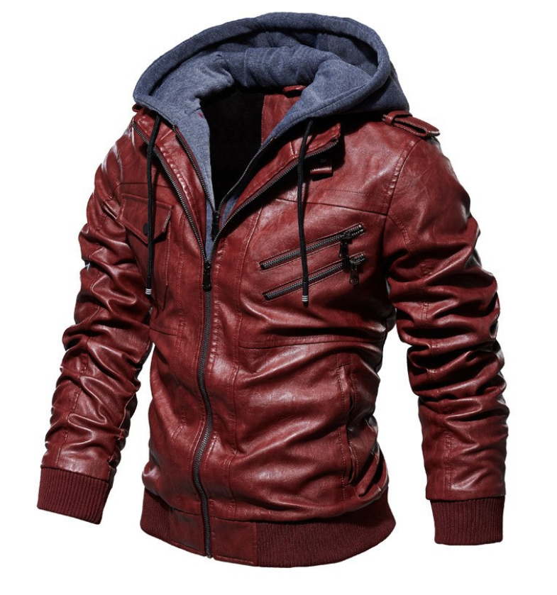Kivits | Giacca Pelle Uomo – Elegante, Comoda &amp; Versatile con Cappuccio 2