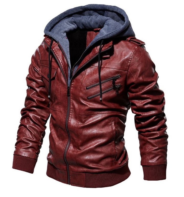 Kivits | Giacca Pelle Uomo – Elegante, Comoda &amp; Versatile con Cappuccio 2
