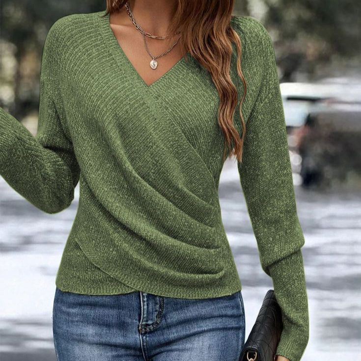 Klaudia | Elegante Maglione Avvolgente Donna con Scollo a V - Confortevole e Versatile 0