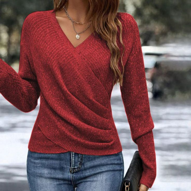 Klaudia | Elegante Maglione Avvolgente Donna con Scollo a V - Confortevole e Versatile 3