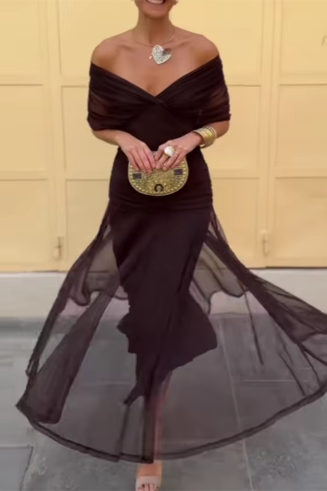 Kriselle | Abito da Sera Lungo Elegante Scollo a V Femminile 3