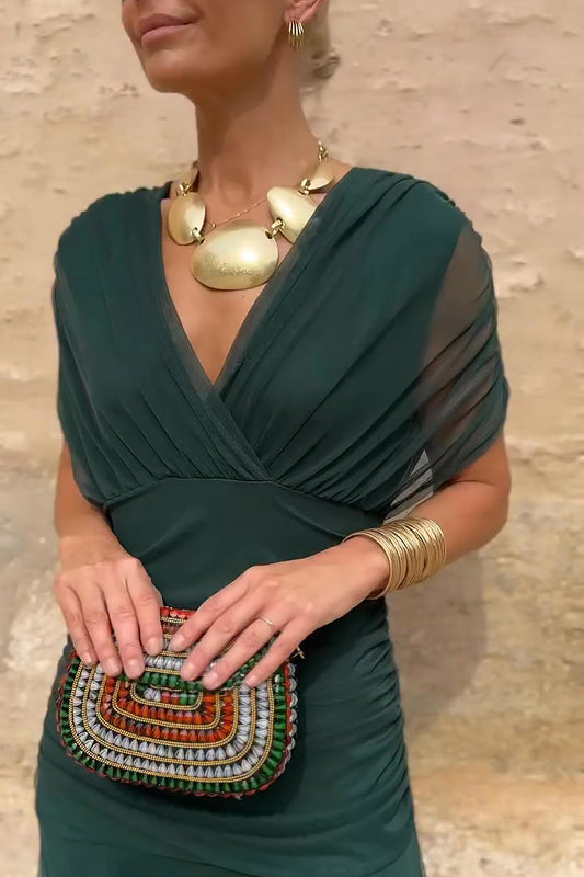 Kriselle | Abito da Sera Lungo Elegante Scollo a V Femminile 5