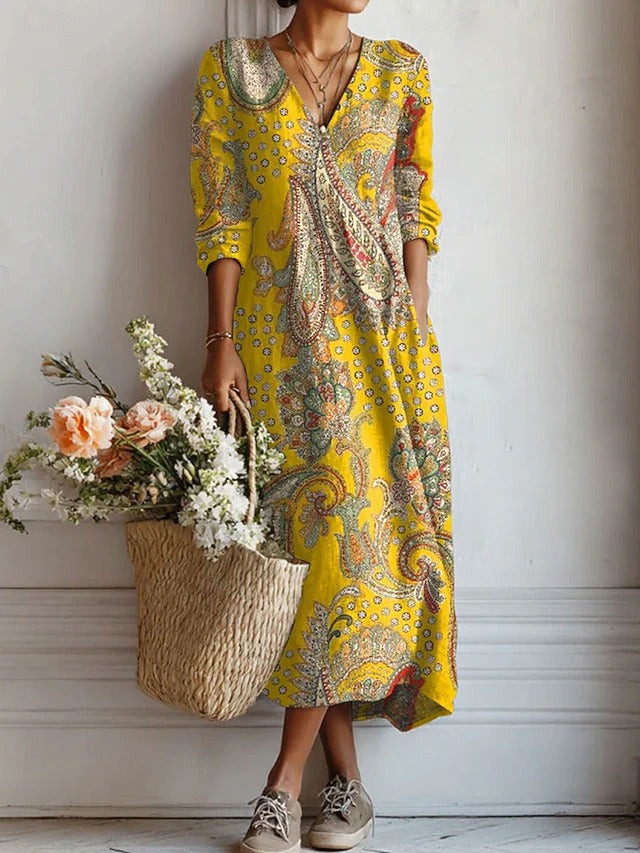 Kriselle | Elegante Abito Midi Floreale per Donna - Comfort e Stile senza Tempo 1